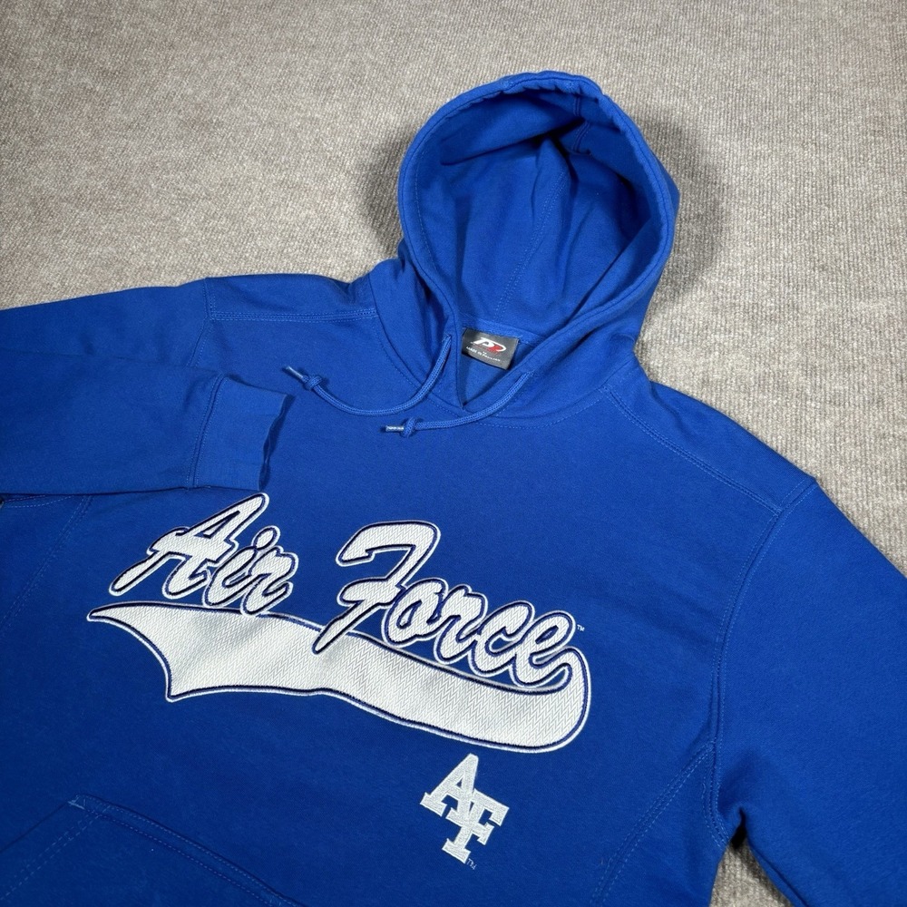 Air Force Falcons Hoodie Sweatshirt Mens M Pullover Blue‎ Embroidered Pro Player